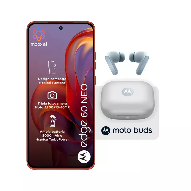 Motorola edge 60 neo + Moto Buds PG38C05749 16,1 cm (6,36 tolli) Dual SIM Android 15 5G USB USB-C 8 GB 256 GB 5200 mAh punane