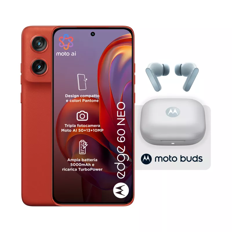 Motorola edge 60 neo + Moto Buds PG38C05749 16,1 cm (6,36 tolli) Dual SIM Android 15 5G USB USB-C 8 GB 256 GB 5200 mAh punane