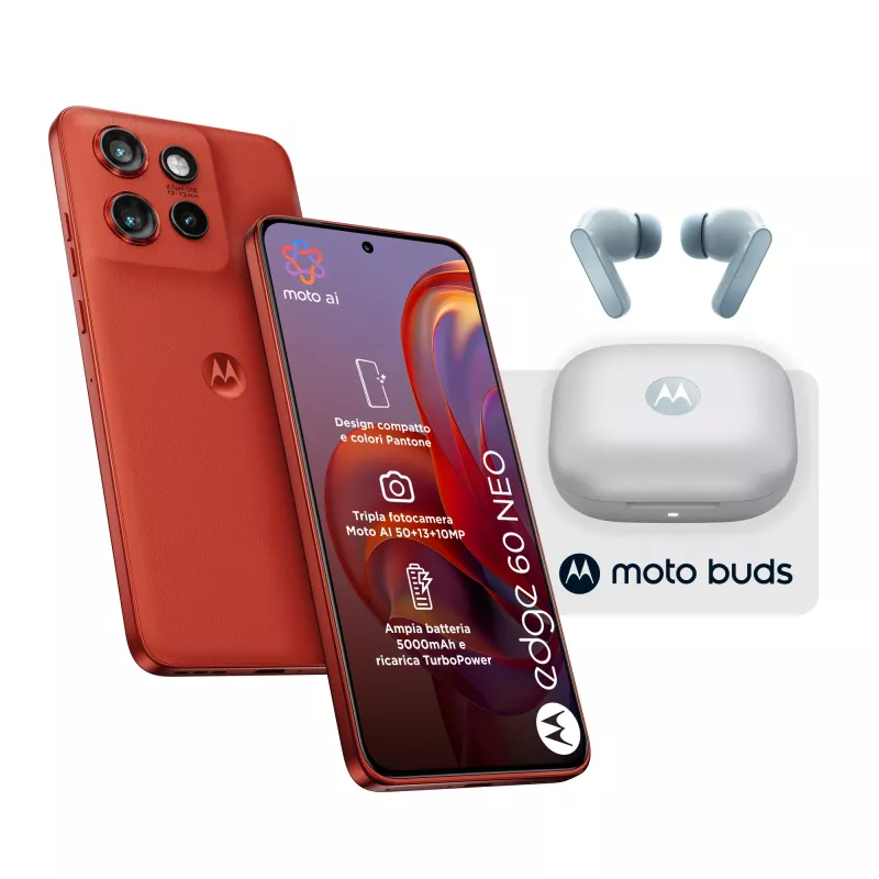 Motorola edge 60 neo + Moto Buds PG38C05749 16,1 cm (6,36 tolli) Dual SIM Android 15 5G USB USB-C 8 GB 256 GB 5200 mAh punane