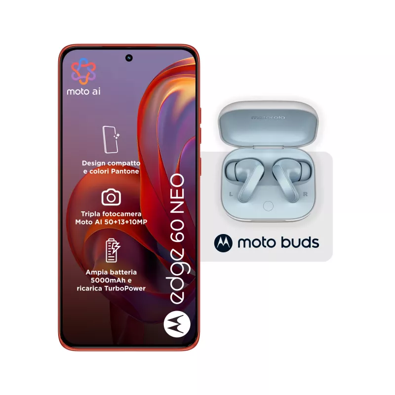 Motorola edge 60 neo + Moto Buds PG38C05749 16,1 cm (6,36 tolli) Dual SIM Android 15 5G USB USB-C 8 GB 256 GB 5200 mAh punane