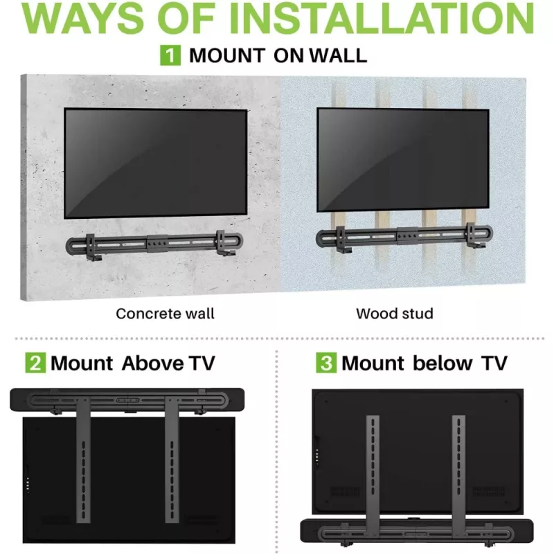 Techly Universal Wall Mount Soundbar Bracket Max VESA 600x400