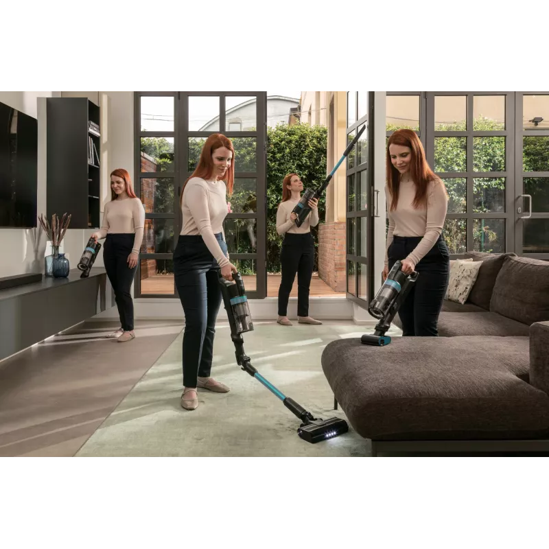 Hoover HF1P10PX 011 akutoitega kepptolmuimeja Kuiv Vaht, Mikrofiiber Kotita 0,7 L 165 W Must, türkiissinine 22 Ah