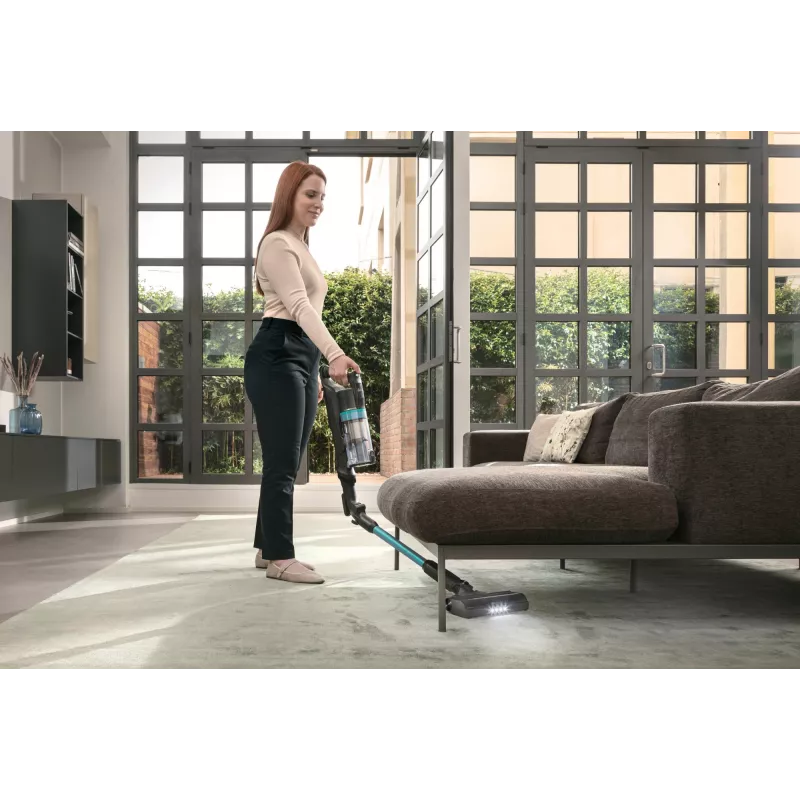 Hoover HF1P10PX 011 akutoitega kepptolmuimeja Kuiv Vaht, Mikrofiiber Kotita 0,7 L 165 W Must, türkiissinine 22 Ah