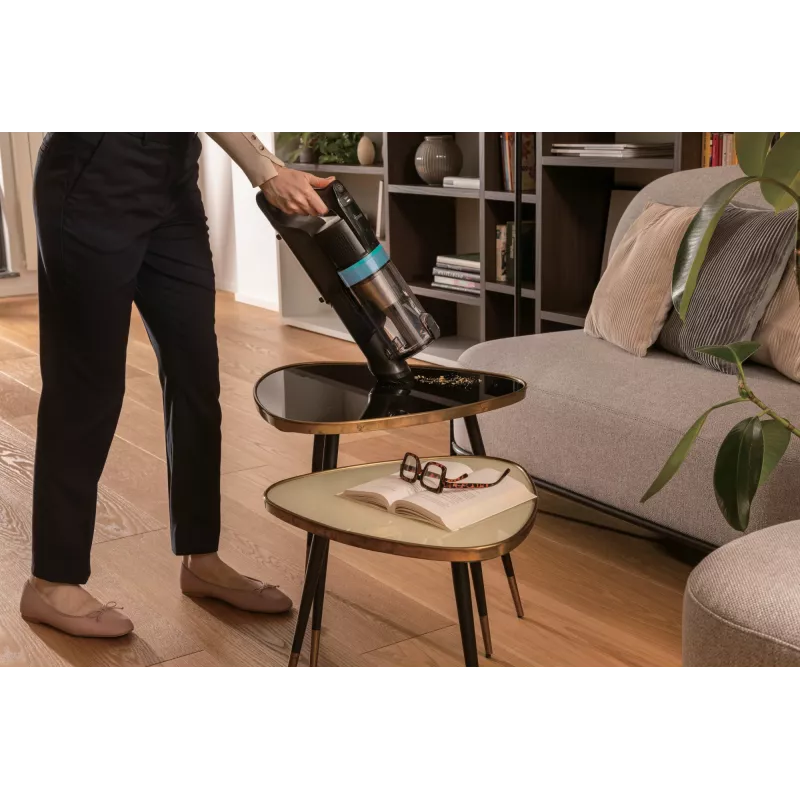 Hoover HF1P10PX 011 akutoitega kepptolmuimeja Kuiv Vaht, Mikrofiiber Kotita 0,7 L 165 W Must, türkiissinine 22 Ah