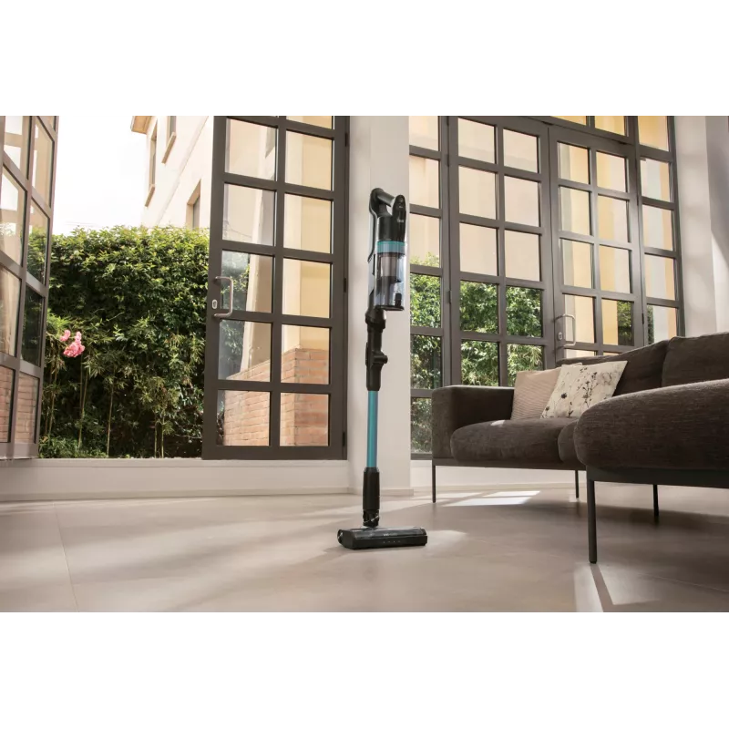 Hoover HF1P10PX 011 akutoitega kepptolmuimeja Kuiv Vaht, Mikrofiiber Kotita 0,7 L 165 W Must, türkiissinine 22 Ah