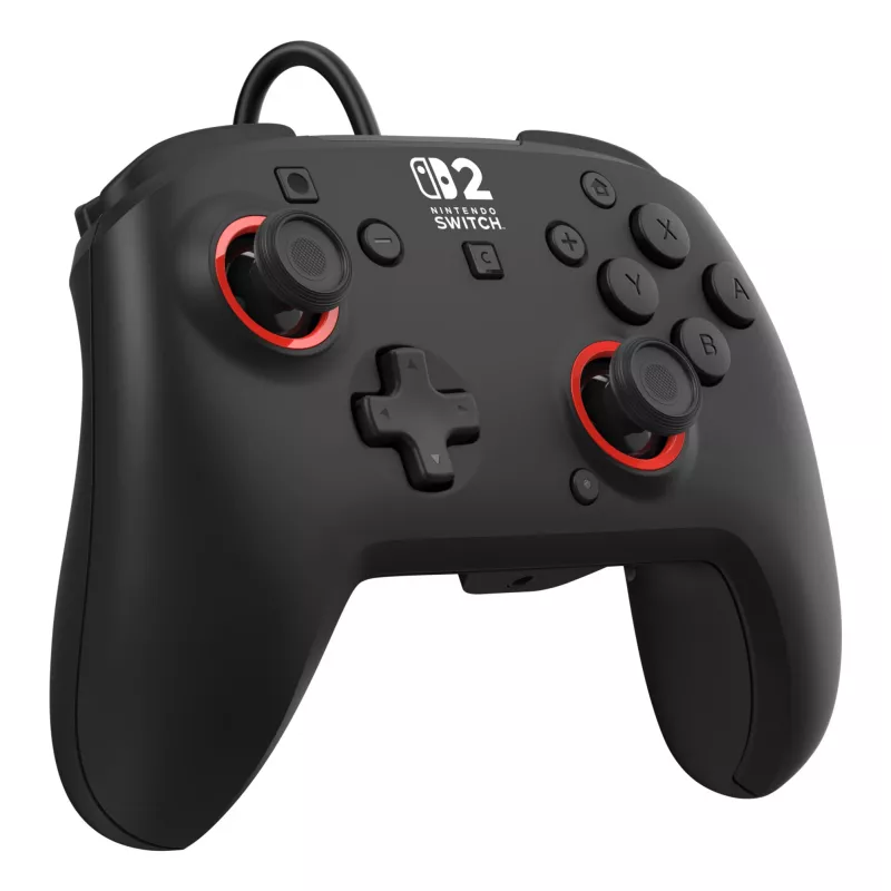 Juhtmega mängukontroller Turtle Beach Rematch Nintendo Switch 2 jaoks — USB‑C, 3 m kaabel, tagumine nupp, D‑pad, must