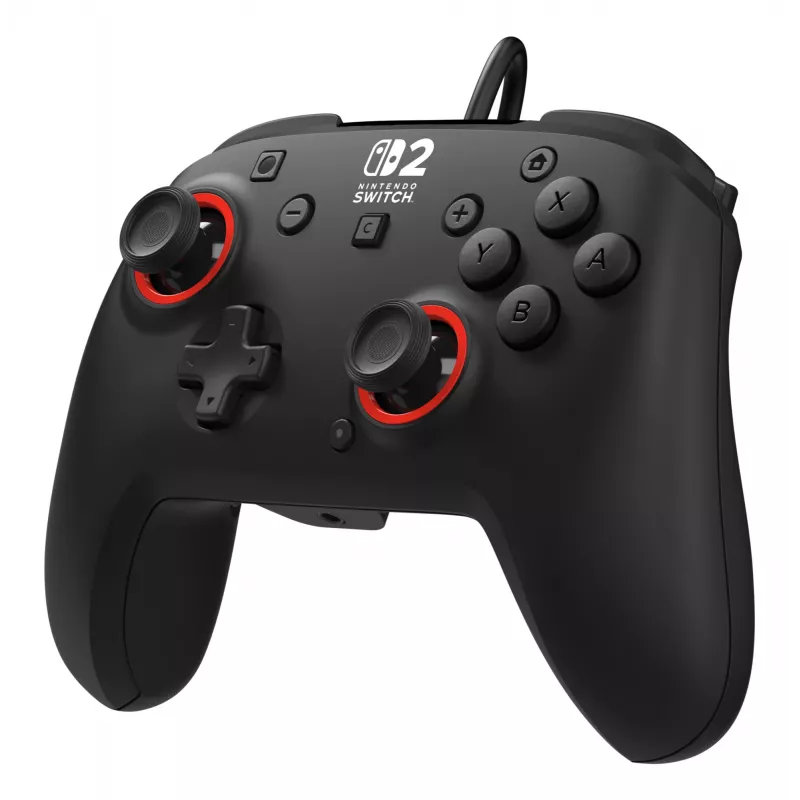 Juhtmega mängukontroller Turtle Beach Rematch Nintendo Switch 2 jaoks — USB‑C, 3 m kaabel, tagumine nupp, D‑pad, must