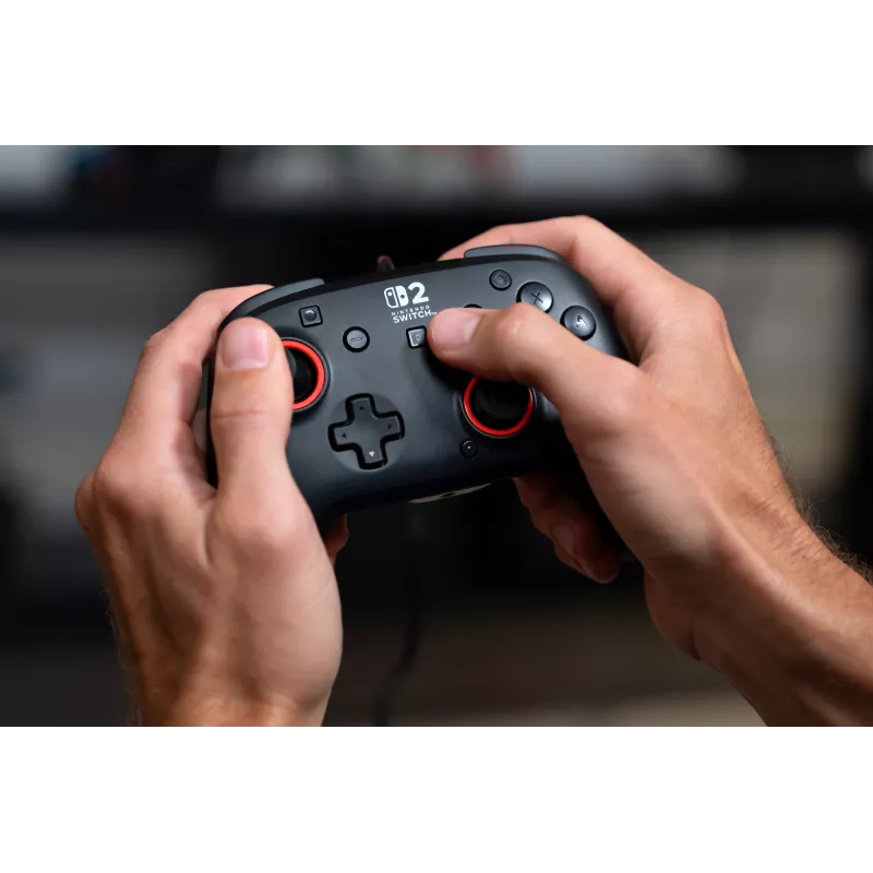 Juhtmega mängukontroller Turtle Beach Rematch Nintendo Switch 2 jaoks — USB‑C, 3 m kaabel, tagumine nupp, D‑pad, must