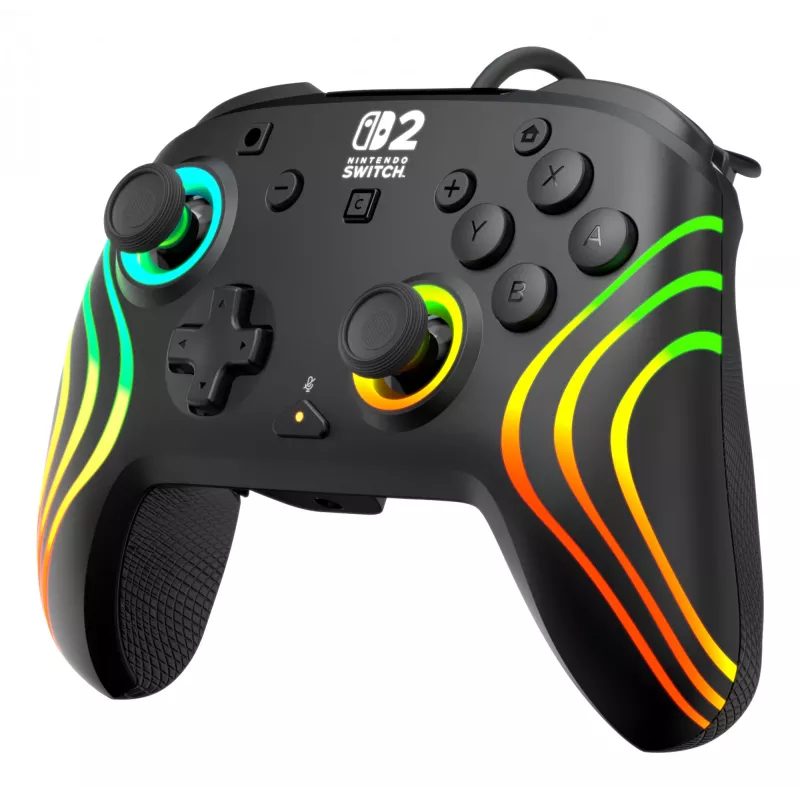 Mängupult Turtle Beach Afterglow Wave Must juhtmega RGB-kontroller Nintendo Switch / Switch 2 jaoks, USB-C, 3 m kaabel