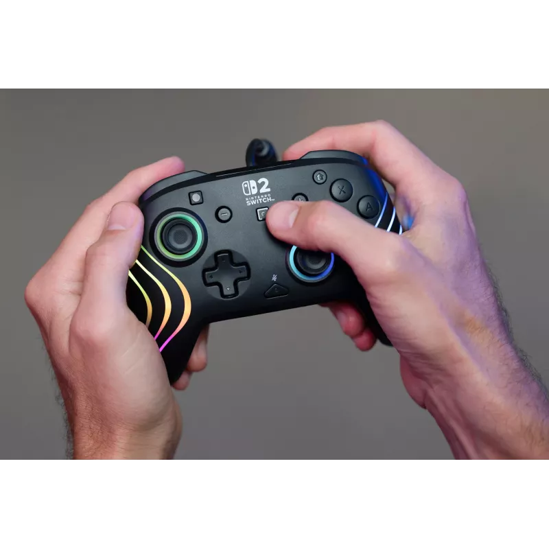Mängupult Turtle Beach Afterglow Wave Must juhtmega RGB-kontroller Nintendo Switch / Switch 2 jaoks, USB-C, 3 m kaabel