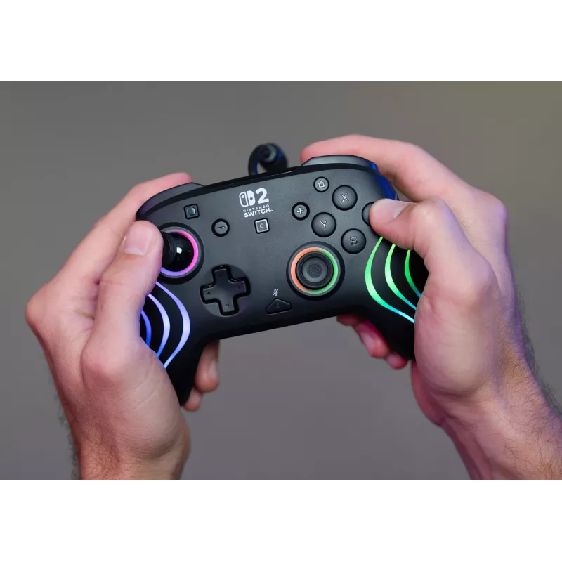 Mängupult Turtle Beach Afterglow Wave Must juhtmega RGB-kontroller Nintendo Switch / Switch 2 jaoks, USB-C, 3 m kaabel