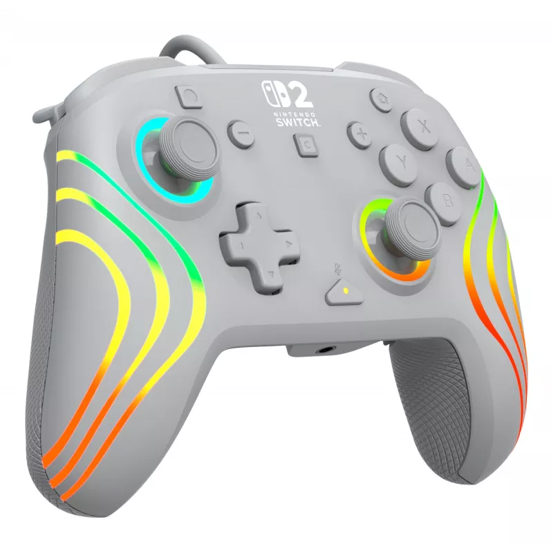 Juhtmega RGB mängukontroller Turtle Beach Afterglow Wave hall — USB‑C, 3 m kaabel, Nintendo Switch / Switch 2 / Switch OLED jaoks