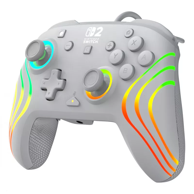 Juhtmega RGB mängukontroller Turtle Beach Afterglow Wave hall — USB‑C, 3 m kaabel, Nintendo Switch / Switch 2 / Switch OLED jaoks