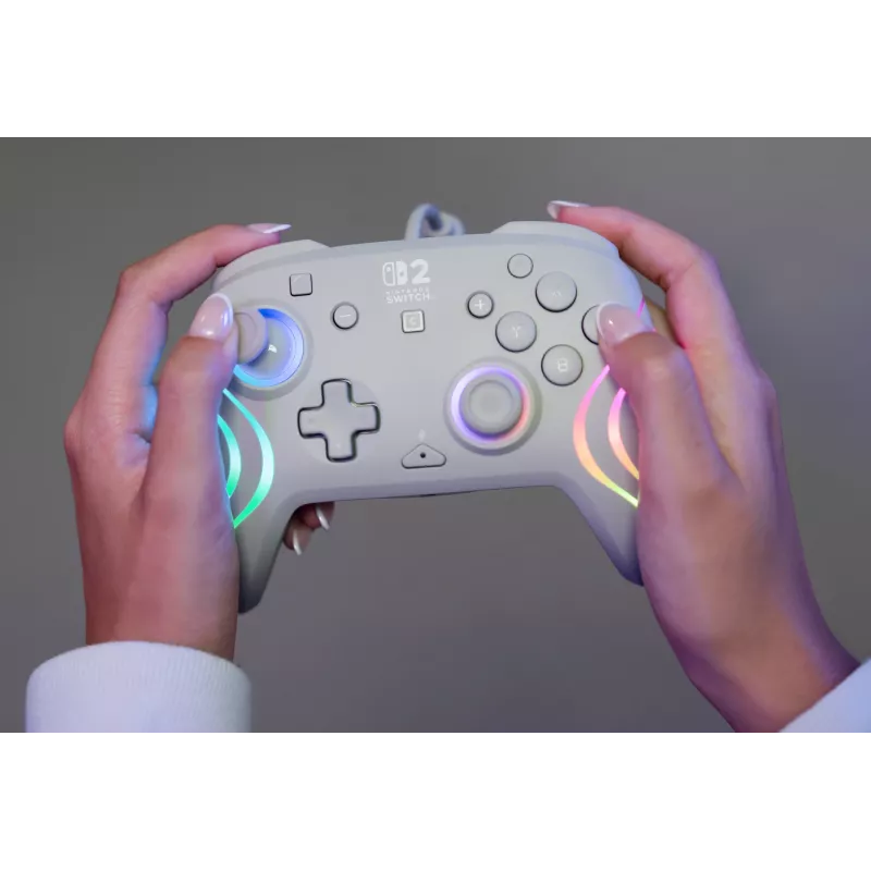 Juhtmega RGB mängukontroller Turtle Beach Afterglow Wave hall — USB‑C, 3 m kaabel, Nintendo Switch / Switch 2 / Switch OLED jaoks