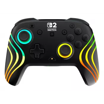 Juhtmeta RGB-mängukontroller Turtle Beach Afterglow Wave Must Nintendo Switch 2 jaoks — Bluetooth/USB-C, sisseehitatud aku 20 h, 3 m kaabel
