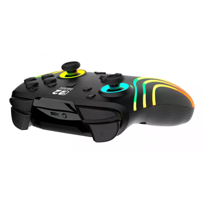 Juhtmeta RGB-mängukontroller Turtle Beach Afterglow Wave Must Nintendo Switch 2 jaoks — Bluetooth/USB-C, sisseehitatud aku 20 h, 3 m kaabel