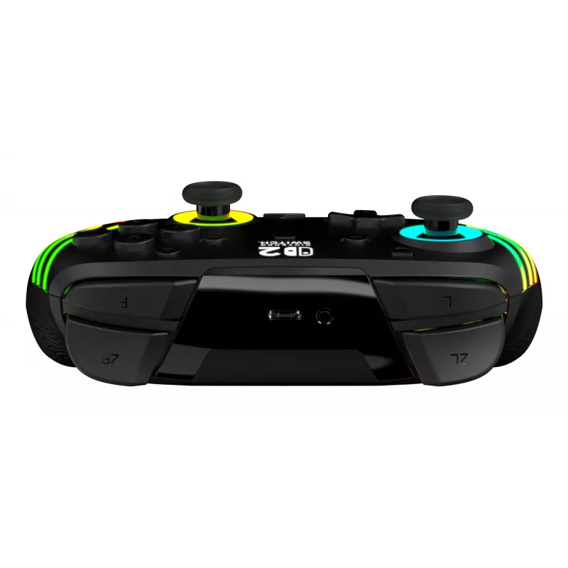 Juhtmeta RGB-mängukontroller Turtle Beach Afterglow Wave Must Nintendo Switch 2 jaoks — Bluetooth/USB-C, sisseehitatud aku 20 h, 3 m kaabel