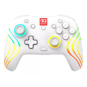 Juhtmevaba RGB-mängukontroller Turtle Beach Afterglow Wave Valge Nintendo Switch 2-le, Bluetooth/USB-C, sisseehitatud aku 20 h, 3 m kaabel