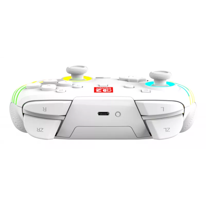 Juhtmevaba RGB-mängukontroller Turtle Beach Afterglow Wave Valge Nintendo Switch 2-le, Bluetooth/USB-C, sisseehitatud aku 20 h, 3 m kaabel