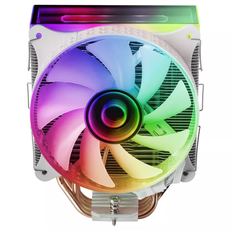 Mars Gaming MCPU-VR valge protsessorijahuti topeltinfiniitpeegel ARGB 4 HCT soojustoruga 180 W TDP ülivaikne PWM 12 cm ventilaator