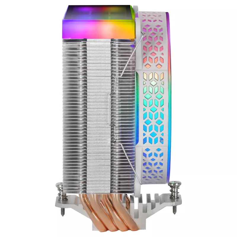 Mars Gaming MCPU-VR valge protsessorijahuti topeltinfiniitpeegel ARGB 4 HCT soojustoruga 180 W TDP ülivaikne PWM 12 cm ventilaator