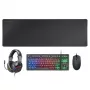 Mars Gaming 4-ühes mängurikomplekt MCP-RGB3, juhtmega, USB, membraan, RGB LED, must, hiir kaasas