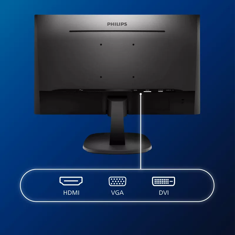Philips V Line Full HD LCD monitor 243V7QDAB/00, 60.5 cm (23.8 tolli), 1920 x 1080 pikslit, Full HD, LED, 4 ms, must