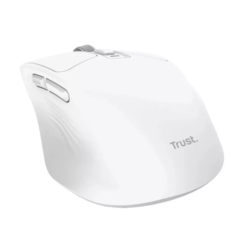 Juhtmevaba paremakäeline kontorihiir TRUST Niven — RF + Bluetooth, 3200 DPI, 7 nuppu, ratas, valge