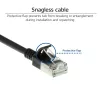 ACT must, 0,5 m, LSZH U/FTP CAT6A andmekeskuse õhuke ühenduskaabel, tõkestusklambriga, RJ45 pistikutega