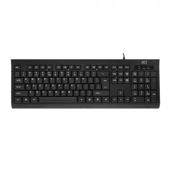ACT äriklaviatuur USB (Qwerty/US-paigutus), täissuuruses (100%), juhtmega, USB, membraan, QWERTY, must