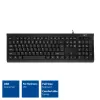 ACT äriklaviatuur USB (Qwerty/US-paigutus), täissuuruses (100%), juhtmega, USB, membraan, QWERTY, must