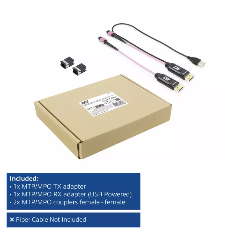 ACT DisplayPort-MTP/MPO adapterikomplekt DisplayPort-ühenduse pikendamiseks kuni 8K@60Hz