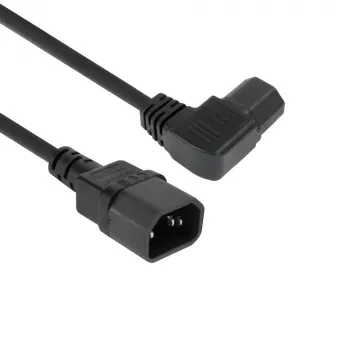 ACT toitejuhe C14 - C15 (nurgaga vasakule) IEC60320 must 0,6 m