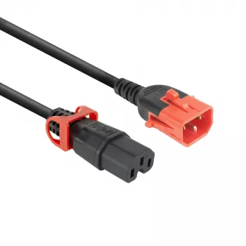 ACT toitejuhe C14 IEC Lock+ Dual Locking - C15 IEC Lock+ must 3 m, PC3876