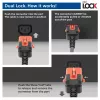 ACT toitejuhe C14 IEC Lock+ Dual Locking - C15 IEC Lock+ must 3 m, PC3876