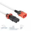 ACT toitejuhe C14 IEC Lock+ Dual Locking - C15 IEC Lock+ valge 1 m, PC3871