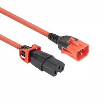 ACT toitejuhe C14 IEC Lock+ Dual Locking - C15 IEC Lock+ punane 1 m, PC3869