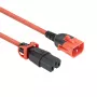 ACT toitejuhe C14 IEC Lock+ Dual Locking - C15 IEC Lock+ punane 1 m, PC3869