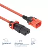ACT Powercord C14 IEC Lock+ Dual Locking - C15 IEC Lock+ punane 2 m, PC3873