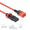 Toitejuhe ACT C14 IEC Lock+ Dual Locking kuni C15 IEC Lock+ punane, 3 m, 250V 10A