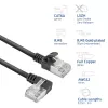 ACT must 3 m U/FTP CAT6A LSZH Slimline patch-kaabel RJ45 pistikutega 90° vasakule nurga all otse