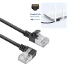 ACT must 3 m U/FTP CAT6A LSZH Slimline patch-kaabel RJ45 pistikutega 90° vasakule nurga all otse