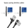 ACT must 3 m U/FTP CAT6A LSZH Slimline patch-kaabel RJ45 pistikutega 90° vasakule nurga all otse