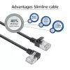 ACT must 3 m U/FTP CAT6A LSZH Slimline patch-kaabel RJ45 pistikutega 90° vasakule nurga all otse