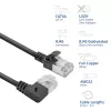 ACT must 1 m U/FTP CAT6A LSZH õhukese profiiliga patch-kaabel, RJ45 90° nurga all paremale / sirge