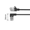 ACT must 1 m U/FTP CAT6A LSZH õhukese profiiliga patch-kaabel, RJ45 90° nurga all paremale / sirge