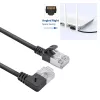 ACT must 3 m U/FTP CAT6A LSZH õhuke ühenduskaabel RJ45-pistikutega 90° paremnurga all sirgele