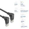 ACT must 2 m U/UTP CAT6A LSZH õhuke patch-kaabel, RJ45 pistikutega 90° allapoole – 90° allapoole