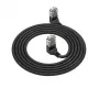 ACT must, 2 m, U/UTP CAT6A LSZH üliõhuke patch-kaabel, RJ45 pistikutega, 90° nurgaga üles kuni 90° nurgaga üles