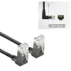 ACT must, 2 m, U/UTP CAT6A LSZH üliõhuke patch-kaabel, RJ45 pistikutega, 90° nurgaga üles kuni 90° nurgaga üles